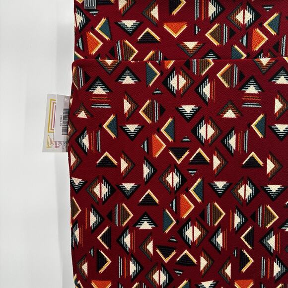 Lularoe Pencil Skirt Womens XS Red Cassie Pencil Southwestern Pull on Textured - Picture 5 of 11